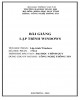 Bài giảng Lập trình Windows: Phần 1 - Đại học Hàng Hải