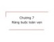 Bài giảng Cơ sở dữ liệu: Chương 7 - Nguyễn Minh Thư