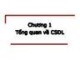 Bài giảng Cơ sở dữ liệu - Chương 1: Tổng quan CSDL