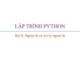 Bài giảng Lập trình Python: Bài 8 - Trương Xuân Nam