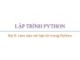 Bài giảng Lập trình Python: Bài 9 - Trương Xuân Nam