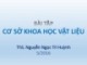Bài tập Cơ sở khoa học vật liệu: Ứng xử cơ học của vật liệu - ThS. Nguyễn Ngọc Trí Huỳnh