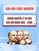 Câu hỏi trắc nghiệm tham khảo môn những nguyên lý cơ bản của chủ nghĩa Mác-Lênin (Phần : Triết học Mác – Lênin)